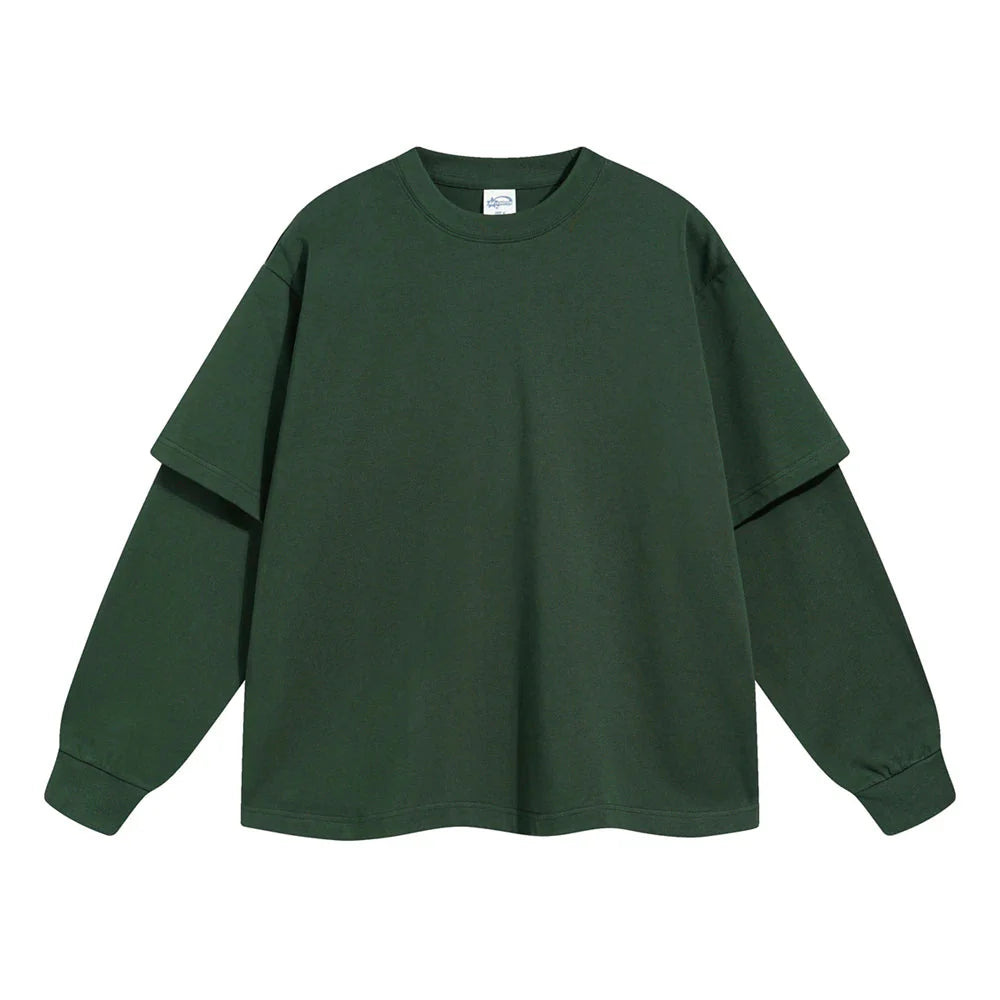 Essential Mock Double Layer Long Sleeve T-Shirt
