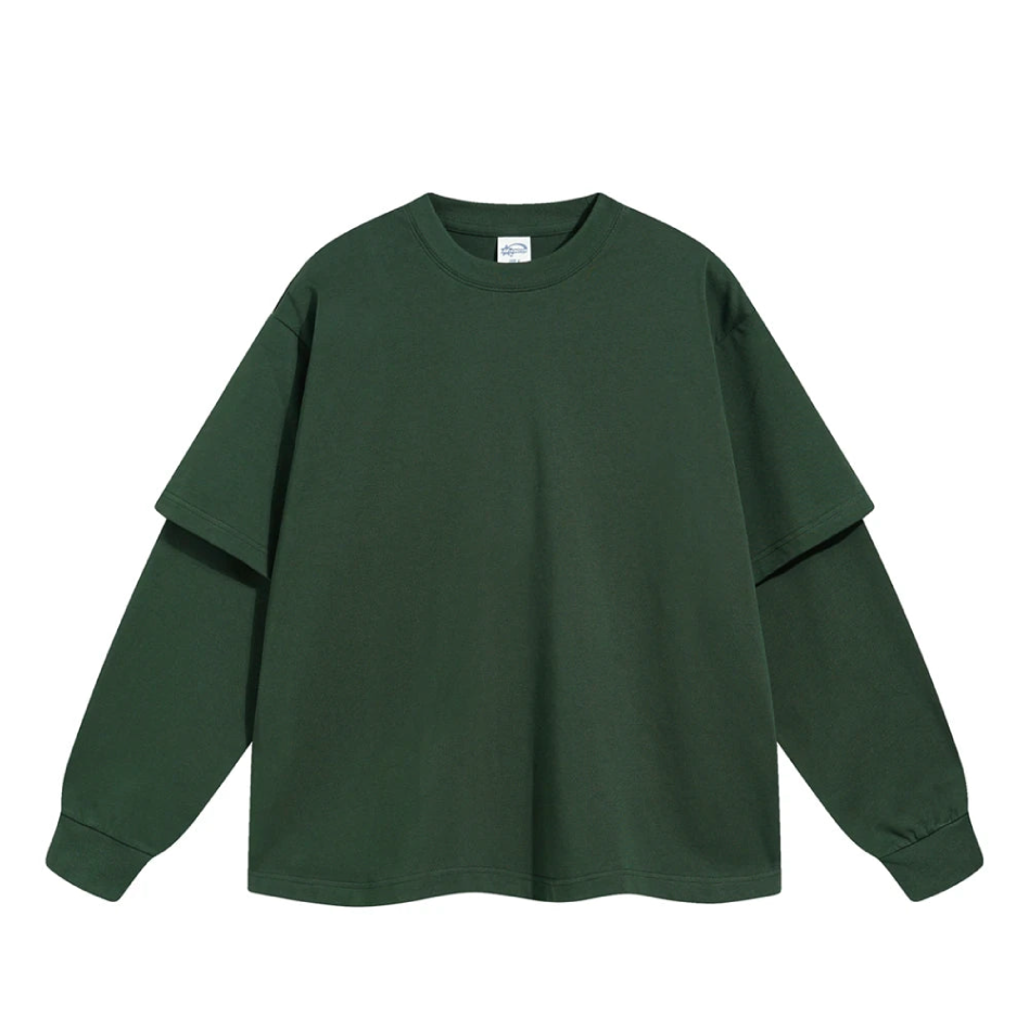 Essential Mock Double Layer Long Sleeve T-Shirt