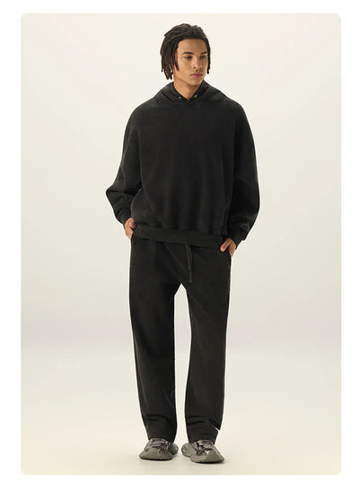 Essential Vintage Wash Button Neck Hoodie