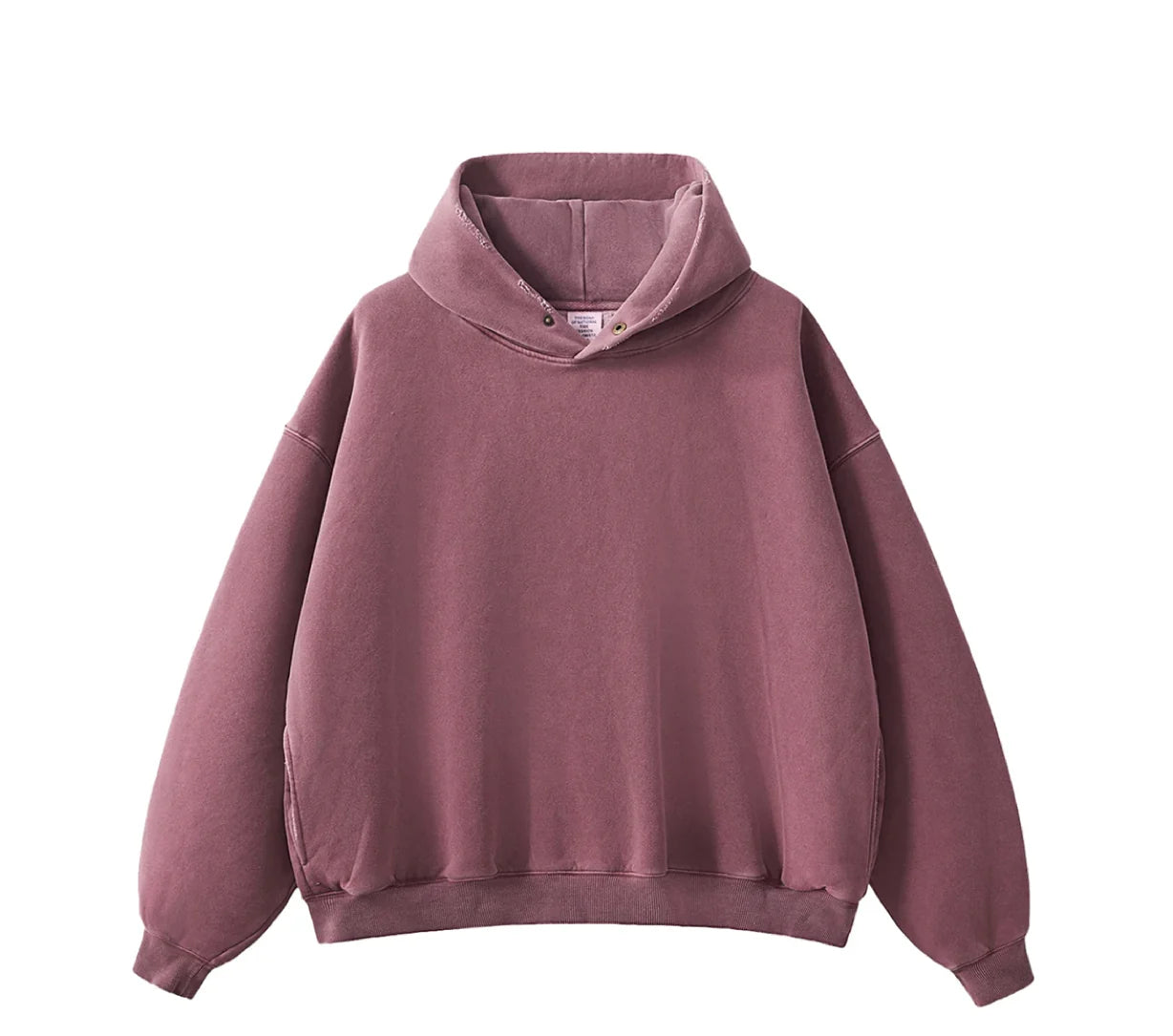 Essential Vintage Wash Button Neck Hoodie