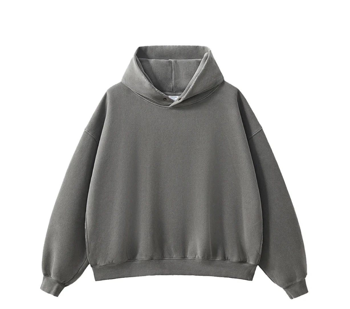 Essential Vintage Wash Button Neck Hoodie