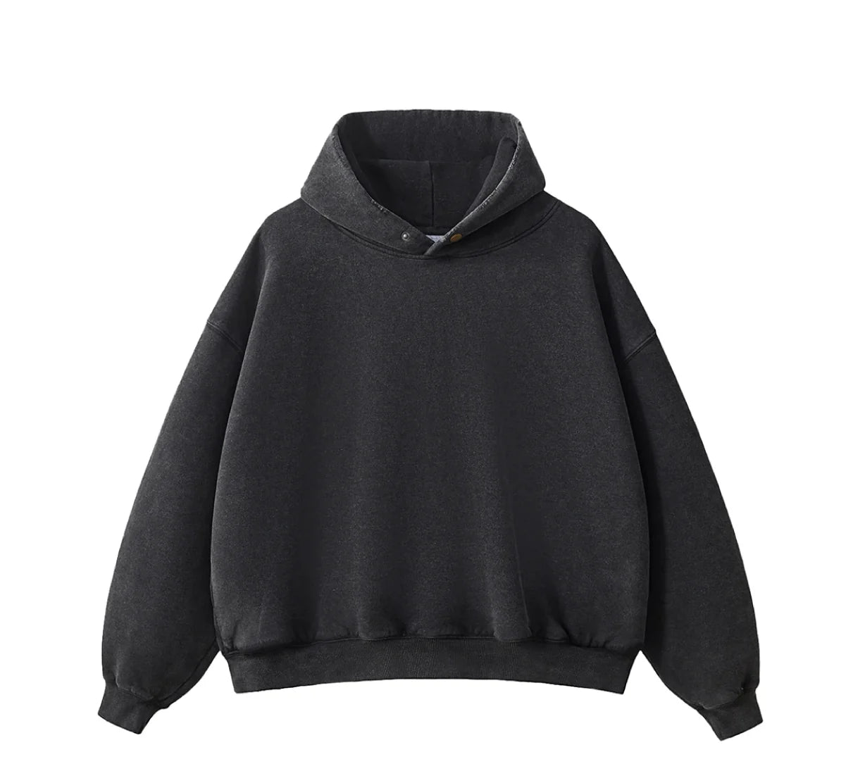 Essential Vintage Wash Button Neck Hoodie