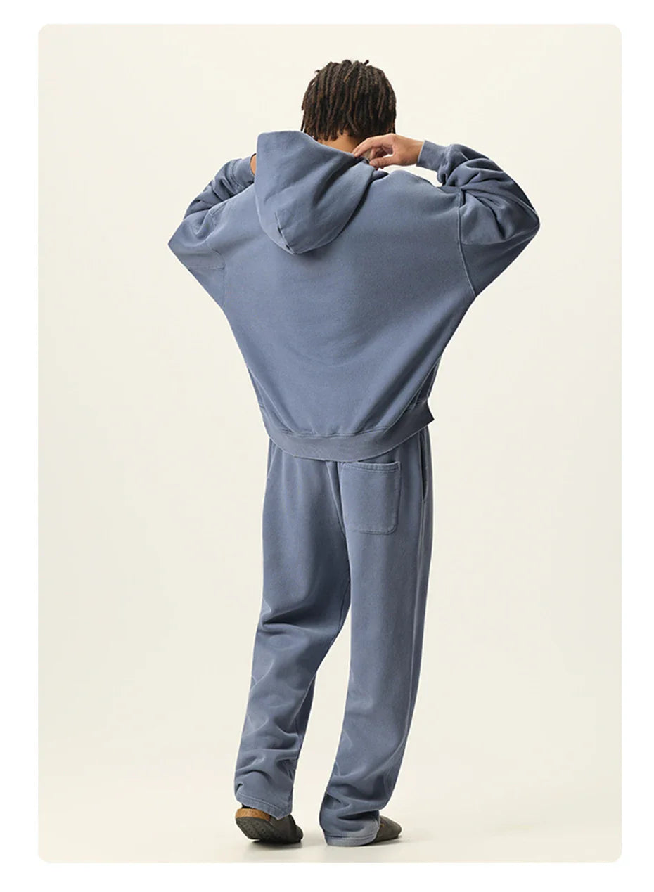 Essential Vintage Wash Button Neck Hoodie