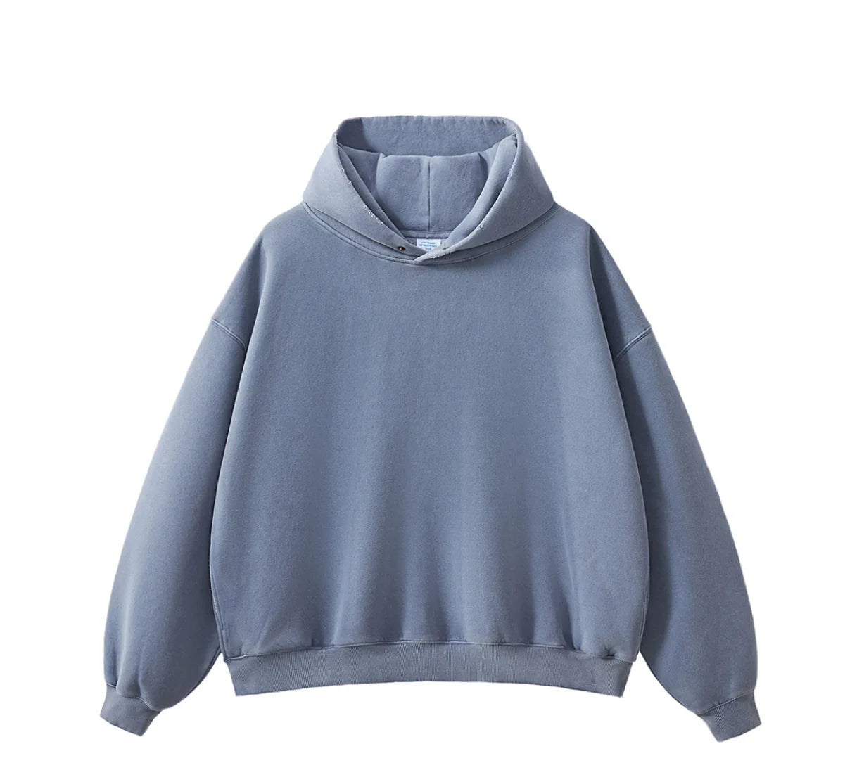 Essential Vintage Wash Button Neck Hoodie