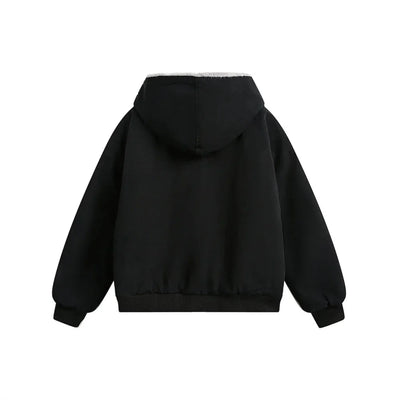 Faux Fur Lined Washed Canvas Hooded Jacket