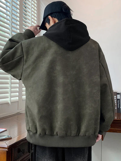 Faux Leather Aviator Jacket