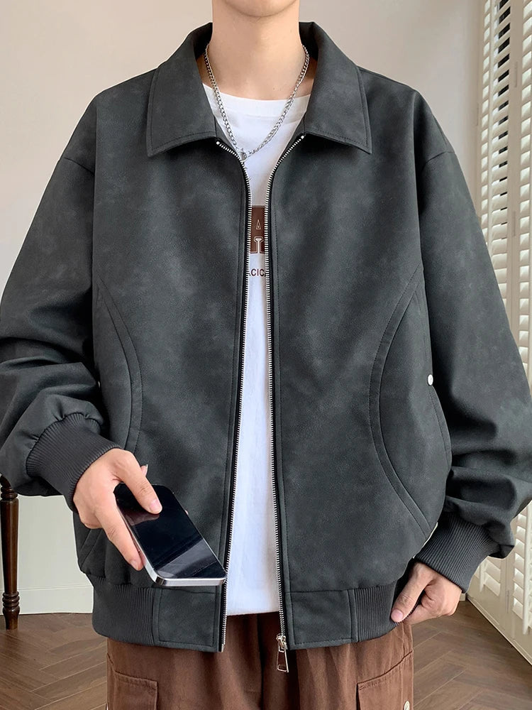 Faux Leather Aviator Jacket