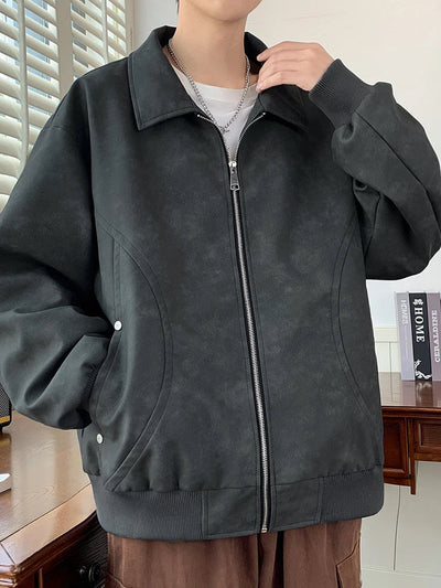 Faux Leather Aviator Jacket