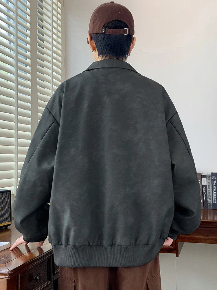 Faux Leather Aviator Jacket