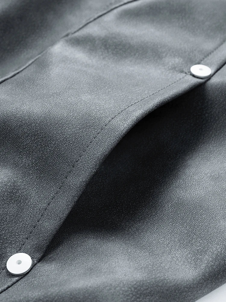 Faux Leather Aviator Jacket