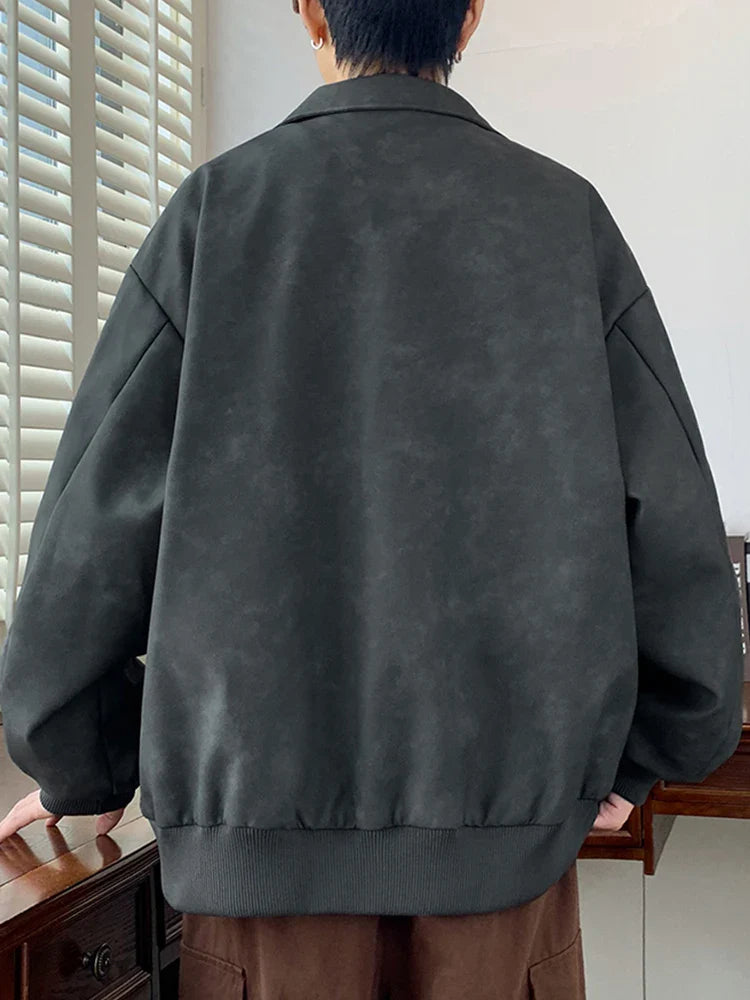 Faux Leather Aviator Jacket