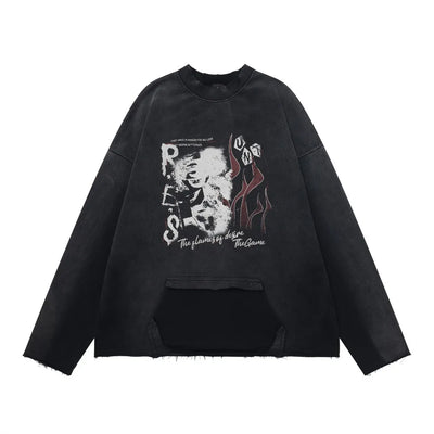 'Flames of Desire' Deconstructed Sweatshirt