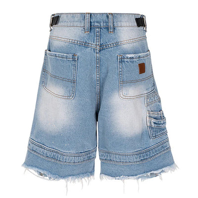 Frayed Layered Denim Jorts