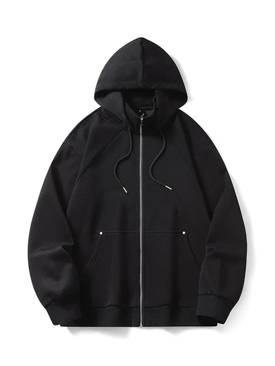 Funnel Neck Zip-Up Hoodie