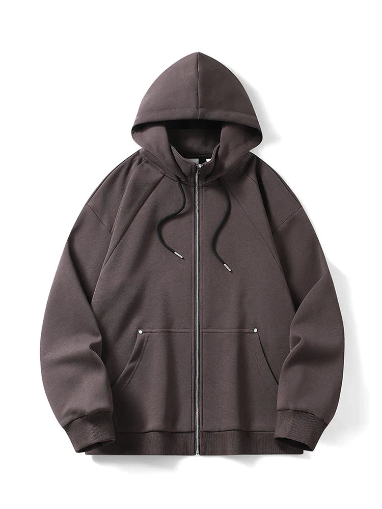 Funnel Neck Zip-Up Hoodie