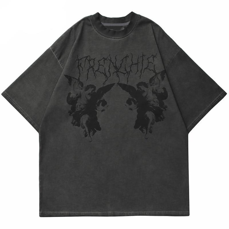 Gothic Angel Garment Dyed T-Shirt