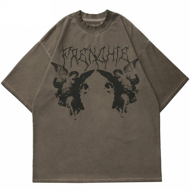 Gothic Angel Garment Dyed T-Shirt