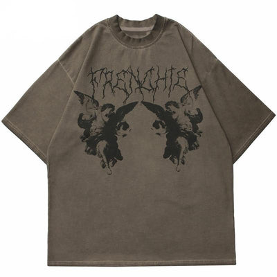 Gothic Angel Garment Dyed T-Shirt