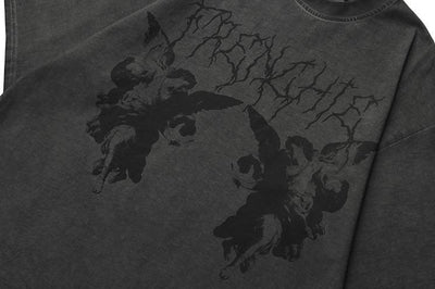 Gothic Angel Garment Dyed T-Shirt