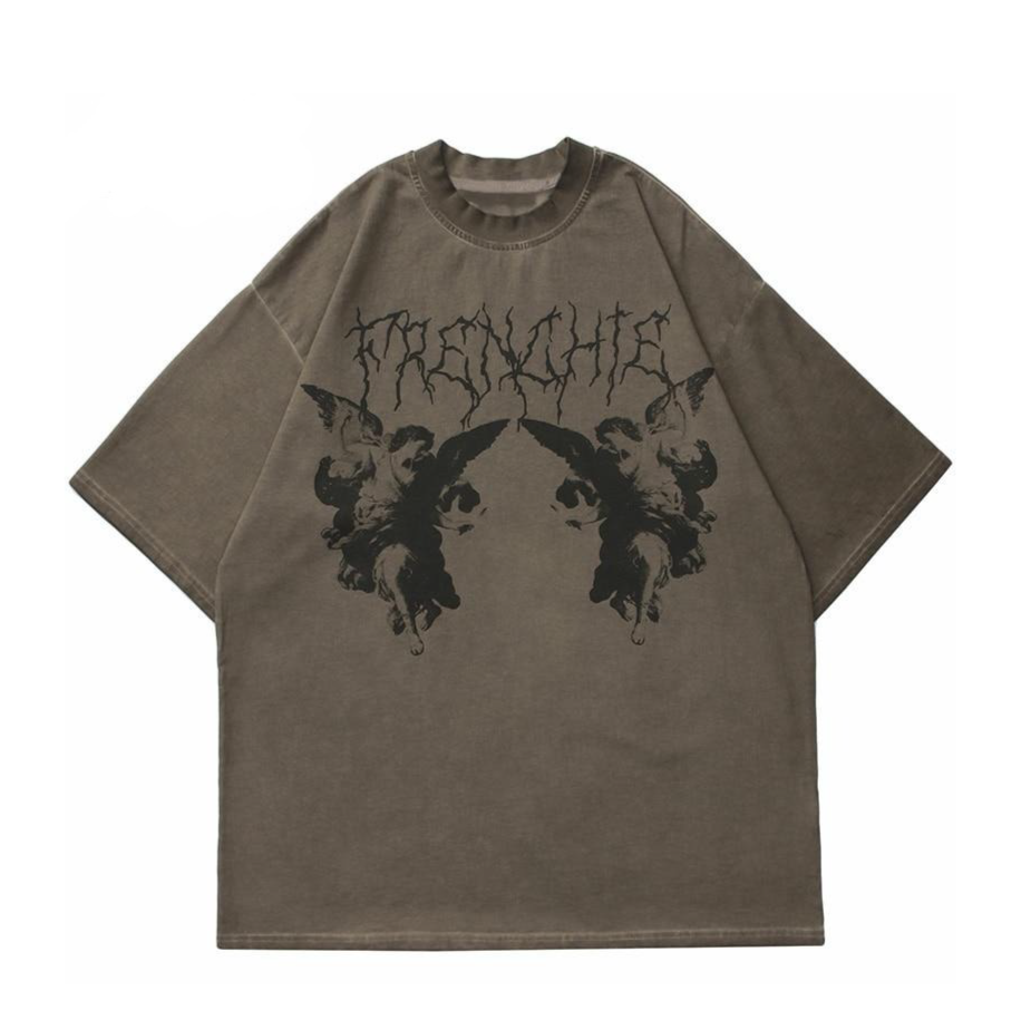 Gothic Angel Garment Dyed T-Shirt