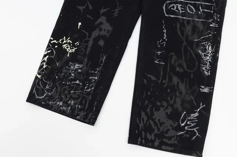 Graffiti Print Jeans