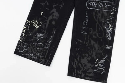 Graffiti Print Jeans