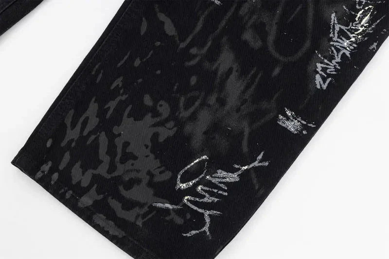 Graffiti Print Jeans