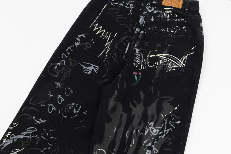 Graffiti Print Jeans