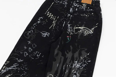 Graffiti Print Jeans