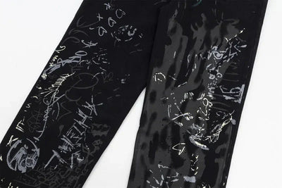 Graffiti Print Jeans