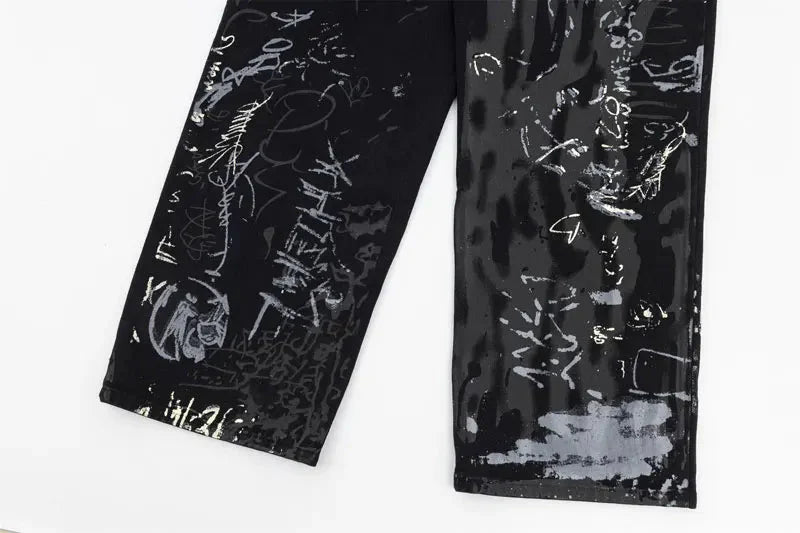Graffiti Print Jeans