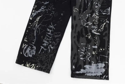 Graffiti Print Jeans
