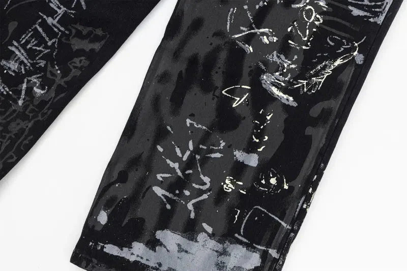 Graffiti Print Jeans