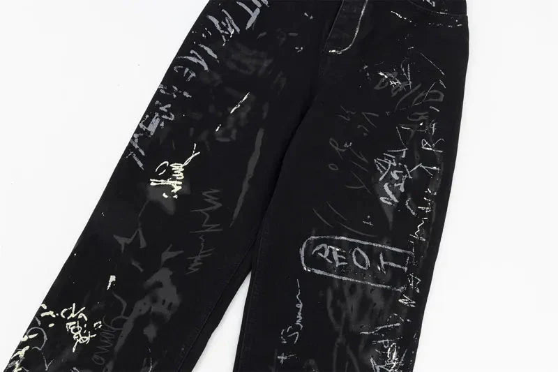 Graffiti Print Jeans