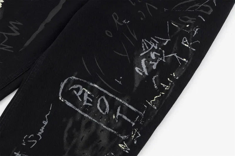 Graffiti Print Jeans