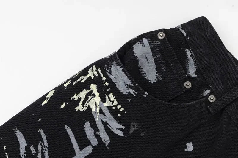 Graffiti Print Jeans