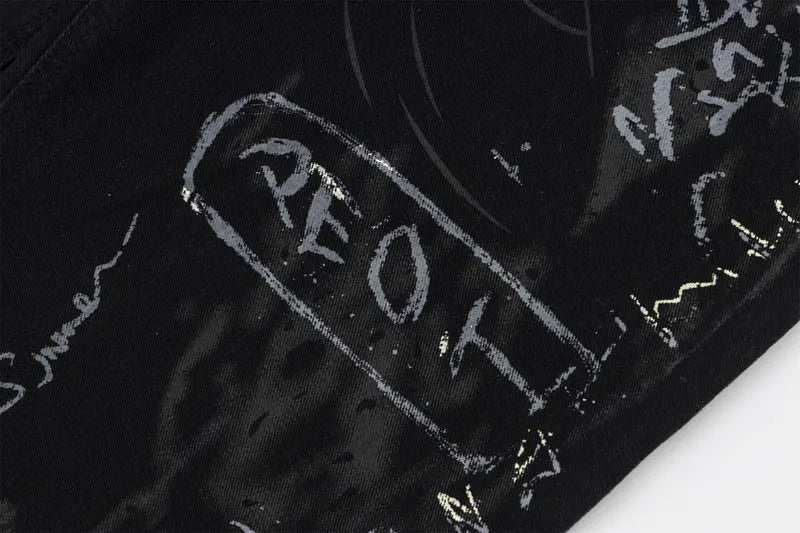 Graffiti Print Jeans