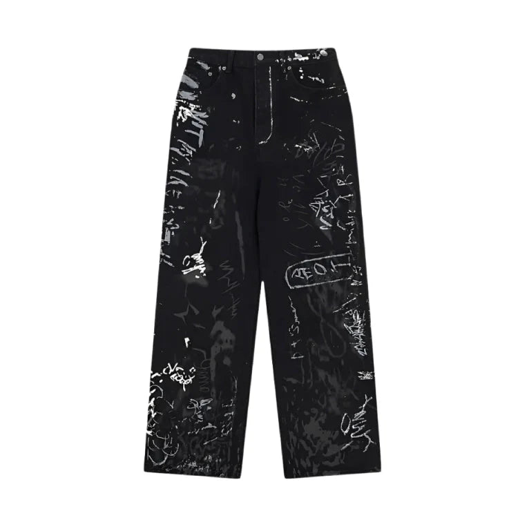 Graffiti Print Jeans