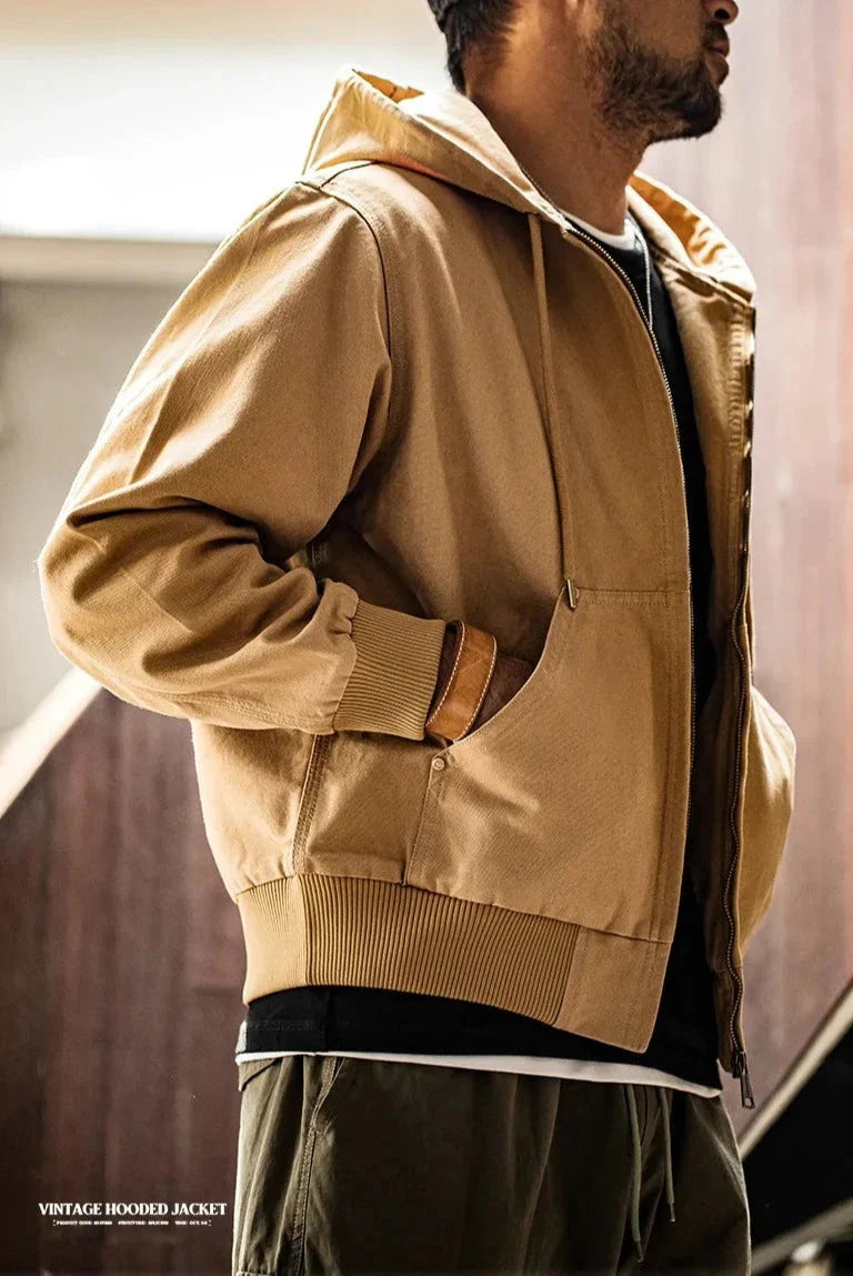 Hooded Workwear Canvas Jacket