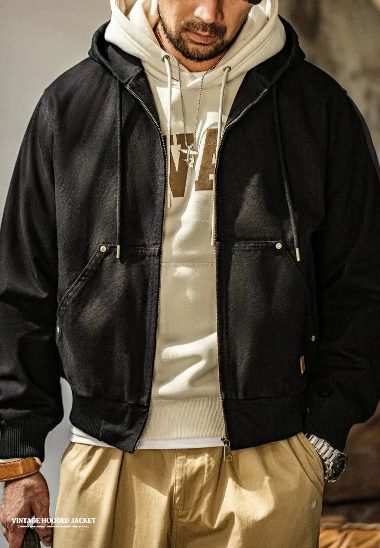 Hooded Workwear Canvas Jacket