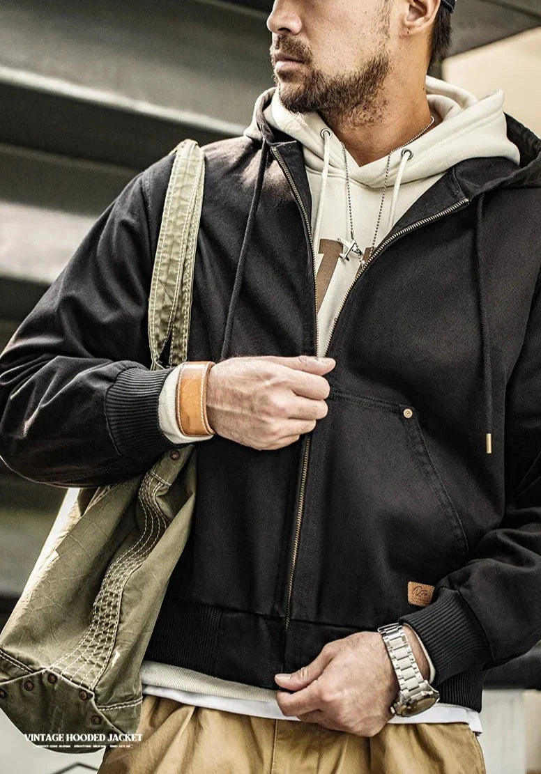 Hooded Workwear Canvas Jacket