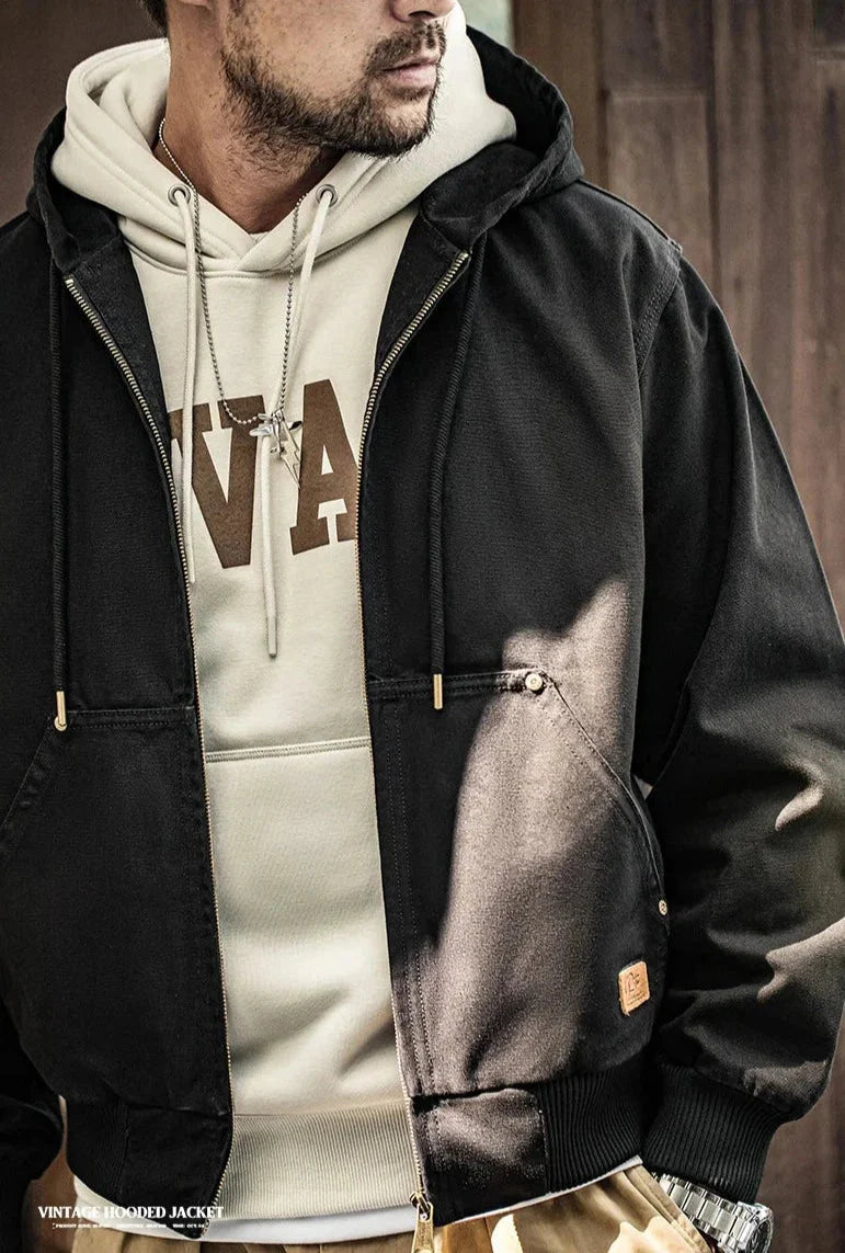 Hooded Workwear Canvas Jacket