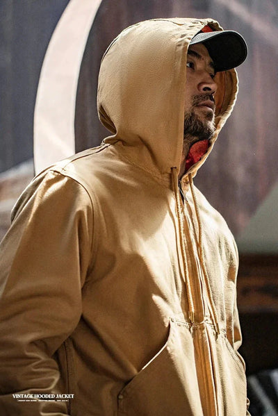 Hooded Workwear Canvas Jacket