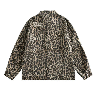 Leopard Print Distressed Western Jacket