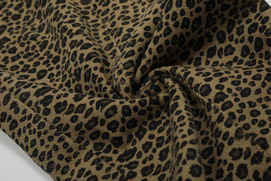 Leopard Print Keychain Barrel Leg Pants