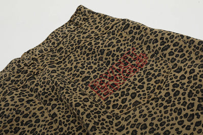 Leopard Print Keychain Barrel Leg Pants