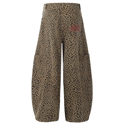 Leopard Print Keychain Barrel Leg Pants