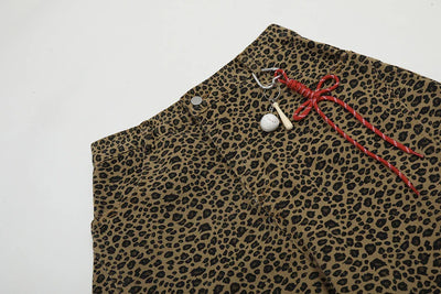 Leopard Print Keychain Barrel Leg Pants