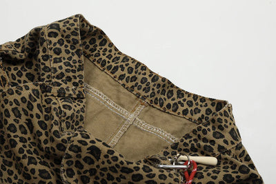 Leopard Print Keychain Barrel Leg Pants