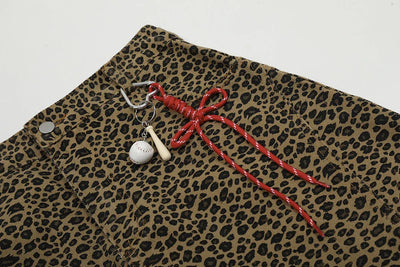 Leopard Print Keychain Barrel Leg Pants